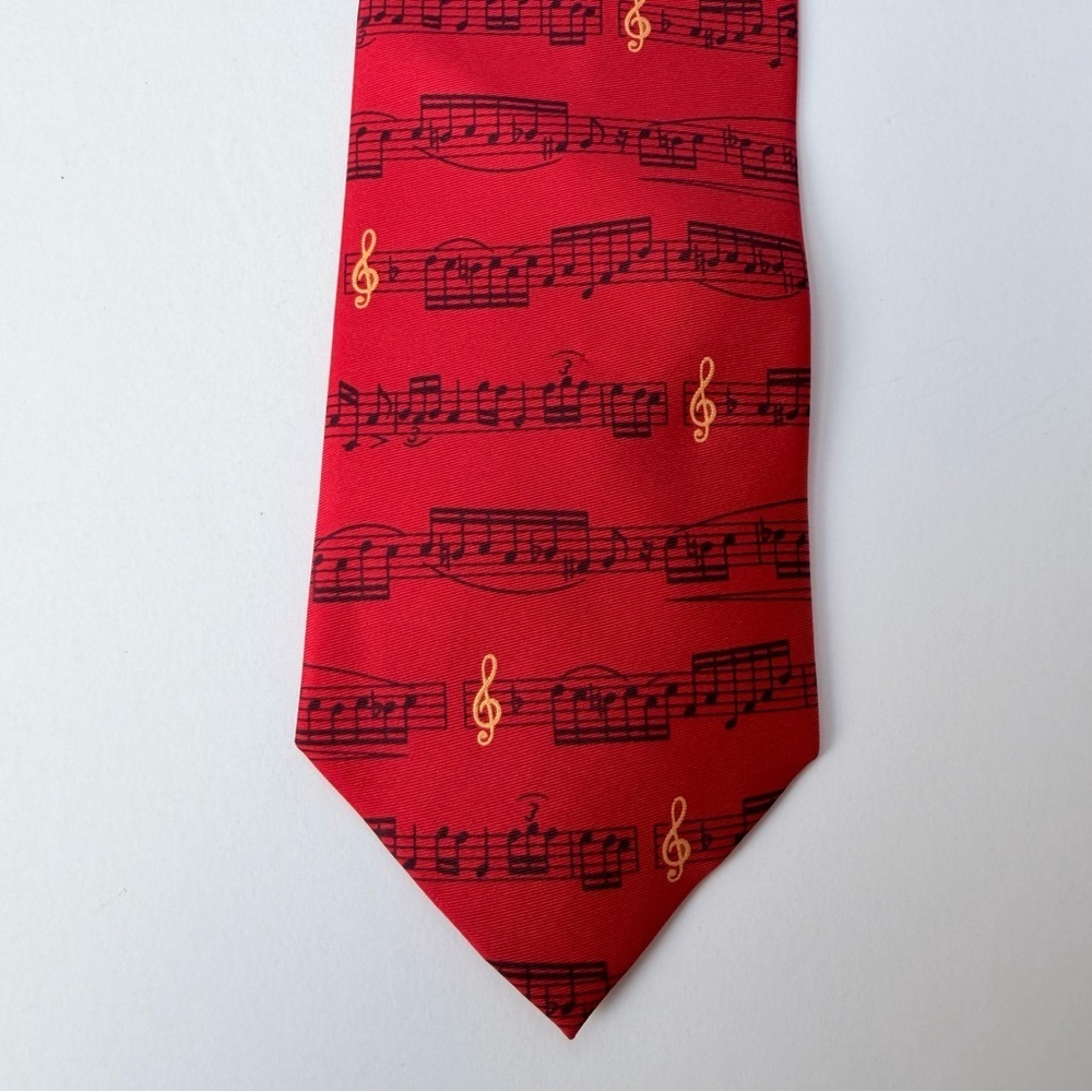 Men’s Creative American Design Alynn Sheet Music Silk Necktie - Picture 2 of 6